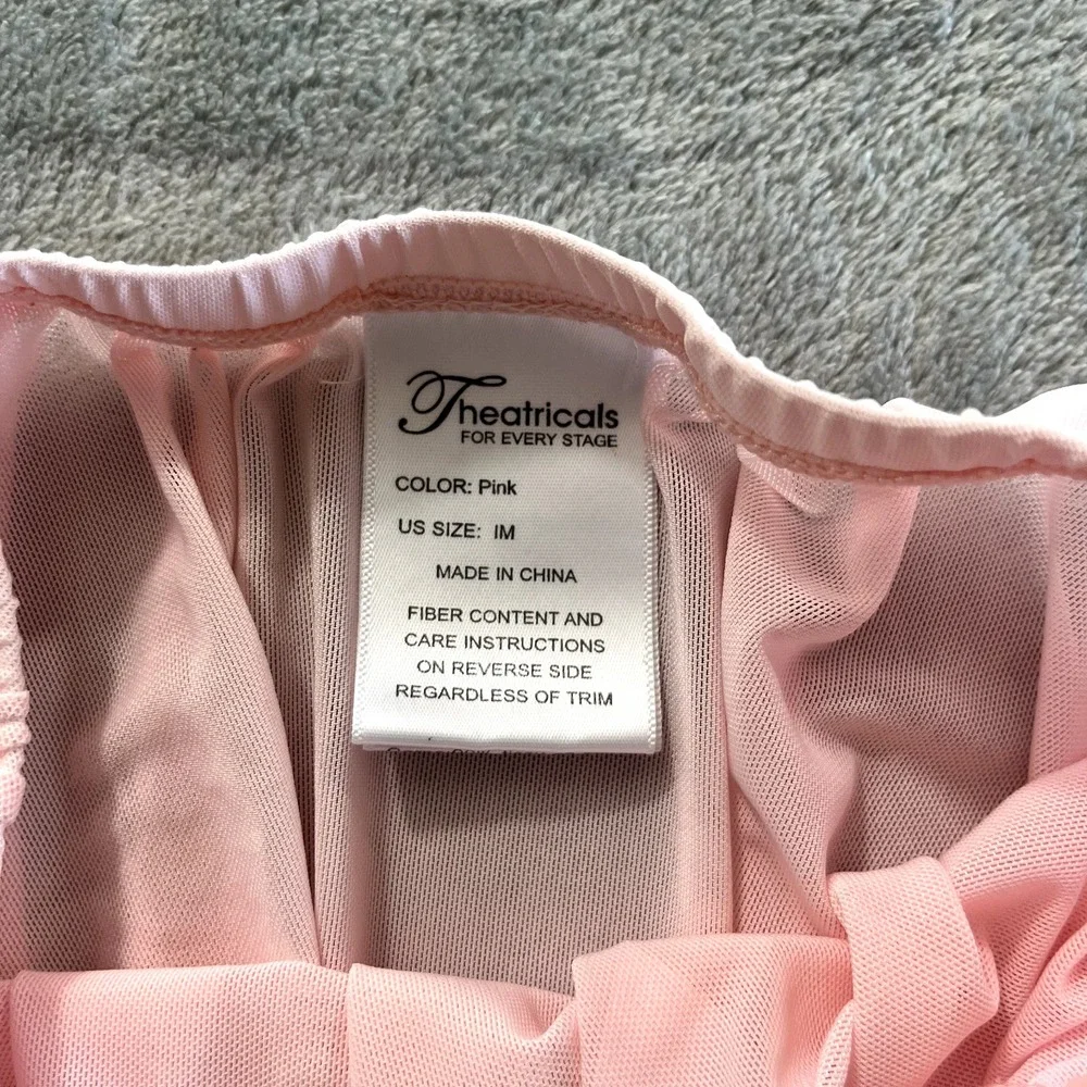 Theatricals Girls Pink Ballet Skirt Bow Dance Class Size M RN 160019